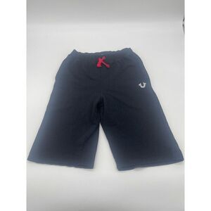 True Religion Boys Sweat Shorts Elastic Band Pockets Sz L Black